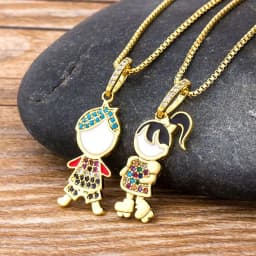 Nidin New 12 Styles Copper Zircon Love Necklaces Women Necklaces & Pendants Chain Jewelry Charm Mother's Day Gift