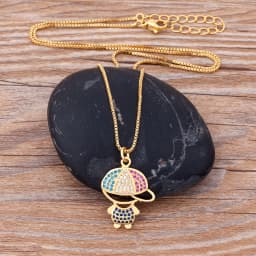Nidin New 12 Styles Copper Zircon Love Necklaces Women Necklaces & Pendants Chain Jewelry Charm Mother's Day Gift