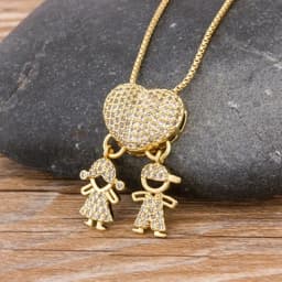 Nidin New 12 Styles Copper Zircon Love Necklaces Women Necklaces & Pendants Chain Jewelry Charm Mother's Day Gift