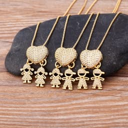 Nidin New 12 Styles Copper Zircon Love Necklaces Women Necklaces & Pendants Chain Jewelry Charm Mother's Day Gift