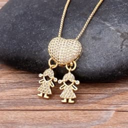 Nidin New 12 Styles Copper Zircon Love Necklaces Women Necklaces & Pendants Chain Jewelry Charm Mother's Day Gift