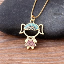 Nidin New 12 Styles Copper Zircon Love Necklaces Women Necklaces & Pendants Chain Jewelry Charm Mother's Day Gift
