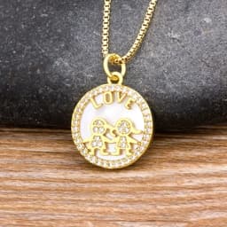 Nidin New 12 Styles Copper Zircon Love Necklaces Women Necklaces & Pendants Chain Jewelry Charm Mother's Day Gift