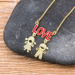 Nidin New 12 Styles Copper Zircon Love Necklaces Women Necklaces & Pendants Chain Jewelry Charm Mother's Day Gift