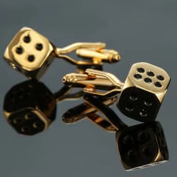 AS High quality playing card Cufflinks new fashion stock hammer dice pistol Cufflinks men's shirt badge pin birthday party gift
