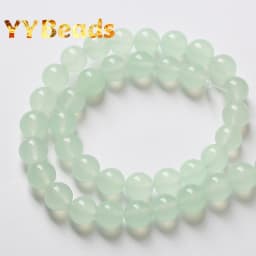AAA+ Natural Light Green Chalcedony Jades Beads 4 6 8 10 12 14mm Spacer Beads For Jewelry Making Charms Accessories 15" Strand