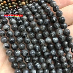 Natural Black Labradorite Stone Beads Round Larvikite Beads For Jewelry Making DIY Bracelet 4 6 8 10 12MM 15" Strand Wholesale