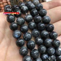 Natural Black Labradorite Stone Beads Round Larvikite Beads For Jewelry Making DIY Bracelet 4 6 8 10 12MM 15" Strand Wholesale