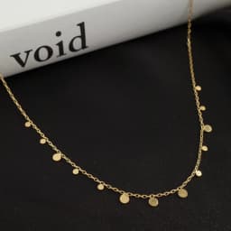 18K Gold Titanium Steel 316L Waterdrop Necklace Women Chain Choker Coin Pendant Necklaces Collar Jewelry