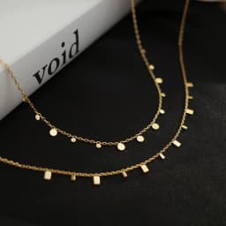 18K Gold Titanium Steel 316L Waterdrop Necklace Women Chain Choker Coin Pendant Necklaces Collar Jewelry