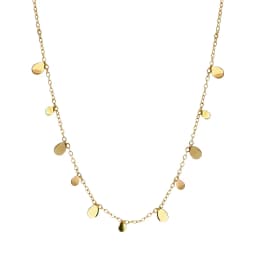 18K Gold Titanium Steel 316L Waterdrop Necklace Women Chain Choker Coin Pendant Necklaces Collar Jewelry