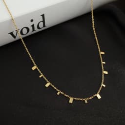 18K Gold Titanium Steel 316L Waterdrop Necklace Women Chain Choker Coin Pendant Necklaces Collar Jewelry
