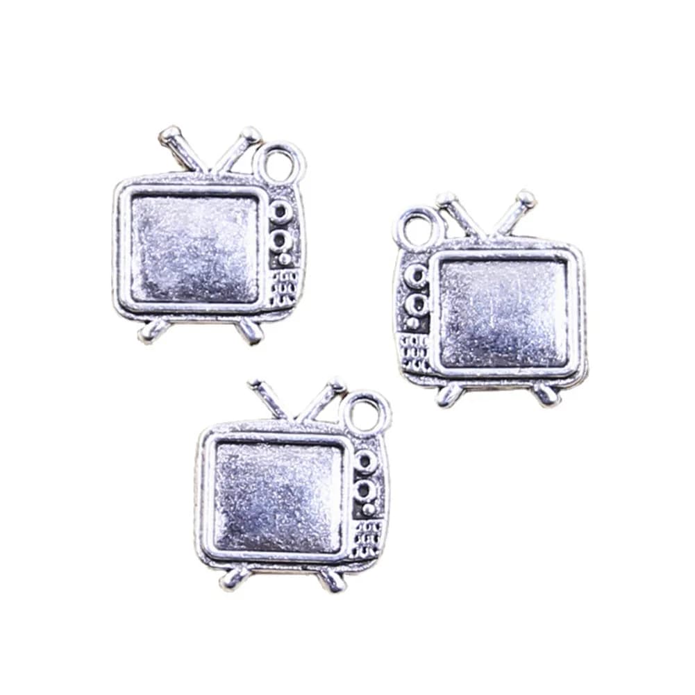20pcs Charms Television TV Set 15x13mm Antique Silver Color Pendants Making DIY Handmade Tibetan Finding Jewelry