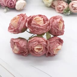 6 Piece of Simulation DIY Garland Forest Headdress European Tea Bud, Hot Edge Retro Rose Silk Flower Bud Decoration Material
