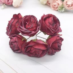 6 Piece of Simulation DIY Garland Forest Headdress European Tea Bud, Hot Edge Retro Rose Silk Flower Bud Decoration Material
