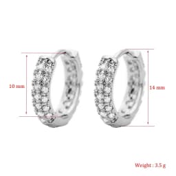 Luxury Shiny Hoop Earrings For Women Three Layer Micro Zircon Stone Paved Small Copper Huggies Charm Piercing Ear Hoops Jewelry