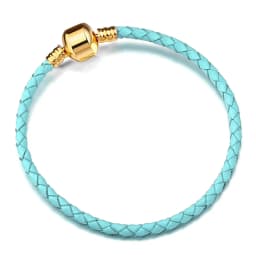 Original Leather Snake Chain Bracelet Secure Heart Clasp Beads Charms Bracelet Bangles For Women Men Girls DIY Jewelry Making