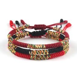 Men Bracelet Tibetan Buddhism Handmade Braided Adjustable King Kong Knot Rope Chain Bracelet Male Lucky National Style Jewelry