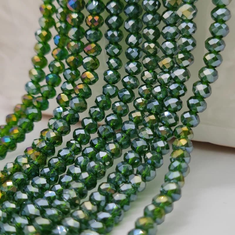 2 3 4 6 8mm Dark Green Czech Glass Faceted Crystal Beads Round Spacer Loose Beads for Jewelry Making Accessories Bracelet DIY
