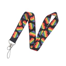 LB3010 Pink Love Neck Strap Lanyard for Key ID Card Cell Phone Straps USB Badge Holder DIY Neck Strap Hang Rope Rainbow Keychain