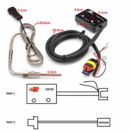 Car Waterproof Exhaust Temp Gauge Exhaust Gas Meter Digital With Sensor EXT Temperature Meter Turbo for 4WD Hilux Patrol EGT