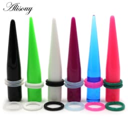Alisouy 100pcs Rubber Silicone Seal Circle O-Rings Switch Dampeners Industrial Crafts DIY Jewelry For Ear Taper Expander Tunnels
