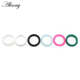 Alisouy 100pcs Rubber Silicone Seal Circle O-Rings Switch Dampeners Industrial Crafts DIY Jewelry For Ear Taper Expander Tunnels