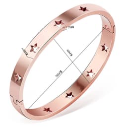 NIBASTAR Hollow Star Bracelets & Bangles For Women Fashion Stainless Steel Sweet Romantic Bracelet Rose Gold Color Jewelry Gift