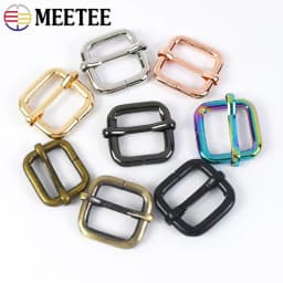 Meetee 10Pcs 13-50mm Metal Buckles Tri-glide Slider Adjust Roller Clasp for Bag Strap Webbing Pin Belt Buckle Hardware Accessory