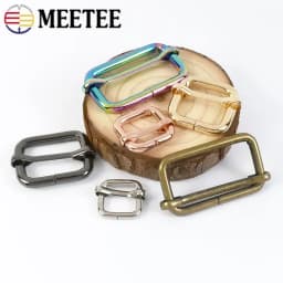 Meetee 10Pcs 13-50mm Metal Buckles Tri-glide Slider Adjust Roller Clasp for Bag Strap Webbing Pin Belt Buckle Hardware Accessory