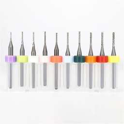 VACK 10Pcs/lot Endmill 0.5-3.175mm Corn Carbide Tungsten PCB Milling Cutter Set PCB Machine Router Bit Engraving End Mill Tools