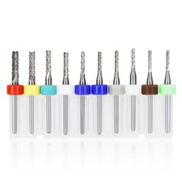 VACK 10Pcs/lot Endmill 0.5-3.175mm Corn Carbide Tungsten PCB Milling Cutter Set PCB Machine Router Bit Engraving End Mill Tools