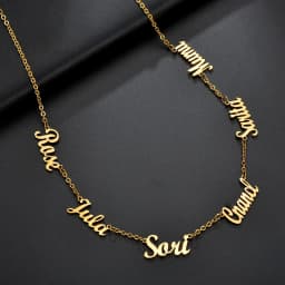 Atoztide Custom Multiple Personalized Name Necklaces Jewelry Chain Pendant Gold Color Necklace for Women Stainless Steel Gifts