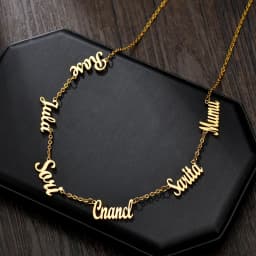 Atoztide Custom Multiple Personalized Name Necklaces Jewelry Chain Pendant Gold Color Necklace for Women Stainless Steel Gifts