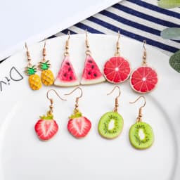 Women Earring Made Cute Girls Eardrop Funny Gift Sweet Handmade Cartoons Mini Fruit Drink Ham Sausage Toothpaste Shampoo
