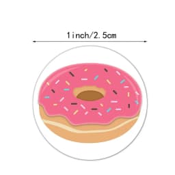50-500pcs Stickers Stylish Donut Stickers 8 Designs Delicious Looking Handmade white labels stickers for Cake bread baking