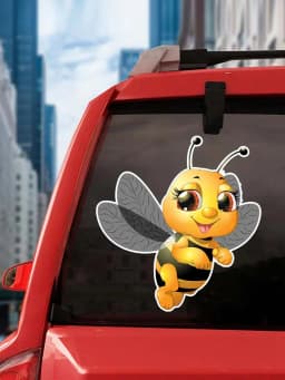S50412# Various Sizes/Colors Personality PVC Decal A Bee Flying Waterproof Car Sticker on Motorcycle Laptop Decorative