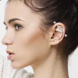 1PC New 38mm Surgical Steel Industrial Barbell Helix Cartilage Earring Unisex Industrial Piercing CBR Body Piercing Jewelry 14G