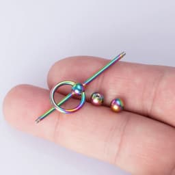 1PC New 38mm Surgical Steel Industrial Barbell Helix Cartilage Earring Unisex Industrial Piercing CBR Body Piercing Jewelry 14G
