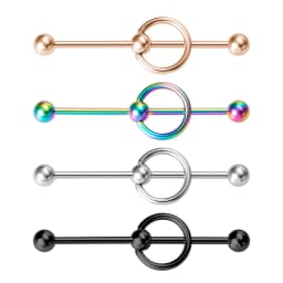 1PC New 38mm Surgical Steel Industrial Barbell Helix Cartilage Earring Unisex Industrial Piercing CBR Body Piercing Jewelry 14G