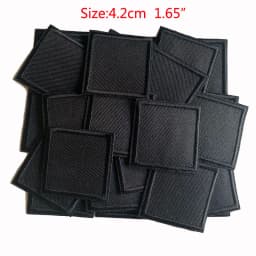 5Pcs Black Square Embroidered Patches For Clothes Iron on Patch Applique Sticker DIY Badges Apparel Accessories