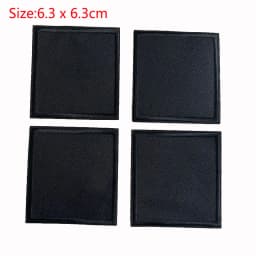 5Pcs Black Square Embroidered Patches For Clothes Iron on Patch Applique Sticker DIY Badges Apparel Accessories