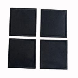 5Pcs Black Square Embroidered Patches For Clothes Iron on Patch Applique Sticker DIY Badges Apparel Accessories