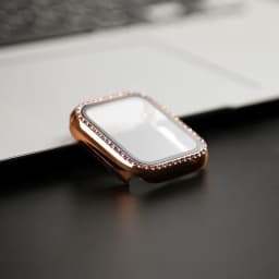 Glass+Watch Cover for Apple Watch 45mm 41mm 40mm 44mm Bling Case Diamond Bumper Protector for iWatch 11 10 9 8 7 6