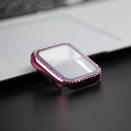 Glass+Watch Cover for Apple Watch 45mm 41mm 40mm 44mm Bling Case Diamond Bumper Protector for iWatch 11 10 9 8 7 6