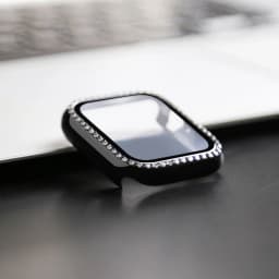 Glass+Watch Cover for Apple Watch 45mm 41mm 40mm 44mm Bling Case Diamond Bumper Protector for iWatch 11 10 9 8 7 6