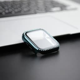 Glass+Watch Cover for Apple Watch 45mm 41mm 40mm 44mm Bling Case Diamond Bumper Protector for iWatch 11 10 9 8 7 6