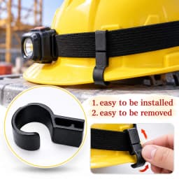 20 pcs Plastic Lightweight Helmet Clips Attachment Head Light Clamps Black Set Headlamp Hard hat Safety Cap Hook Outdoor Tools