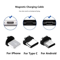 5PCS/1PCS Mobile Phone Replacement Parts Easy Operate Durable Converter 360 Degree Rotation Magnetic Tips Charging Cable Adapter