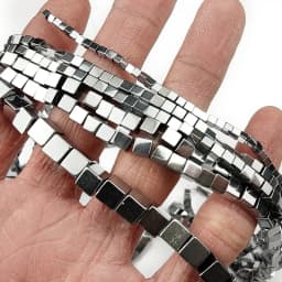 2/3/4/6mm Square Cube Silver Plated Hematite Spacer Loose Natural Stone Beads For Jewelry Making Diy Bracelet Necklace Findings